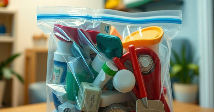Saco plástico transparente com fecho zip é a solução ideal para organização